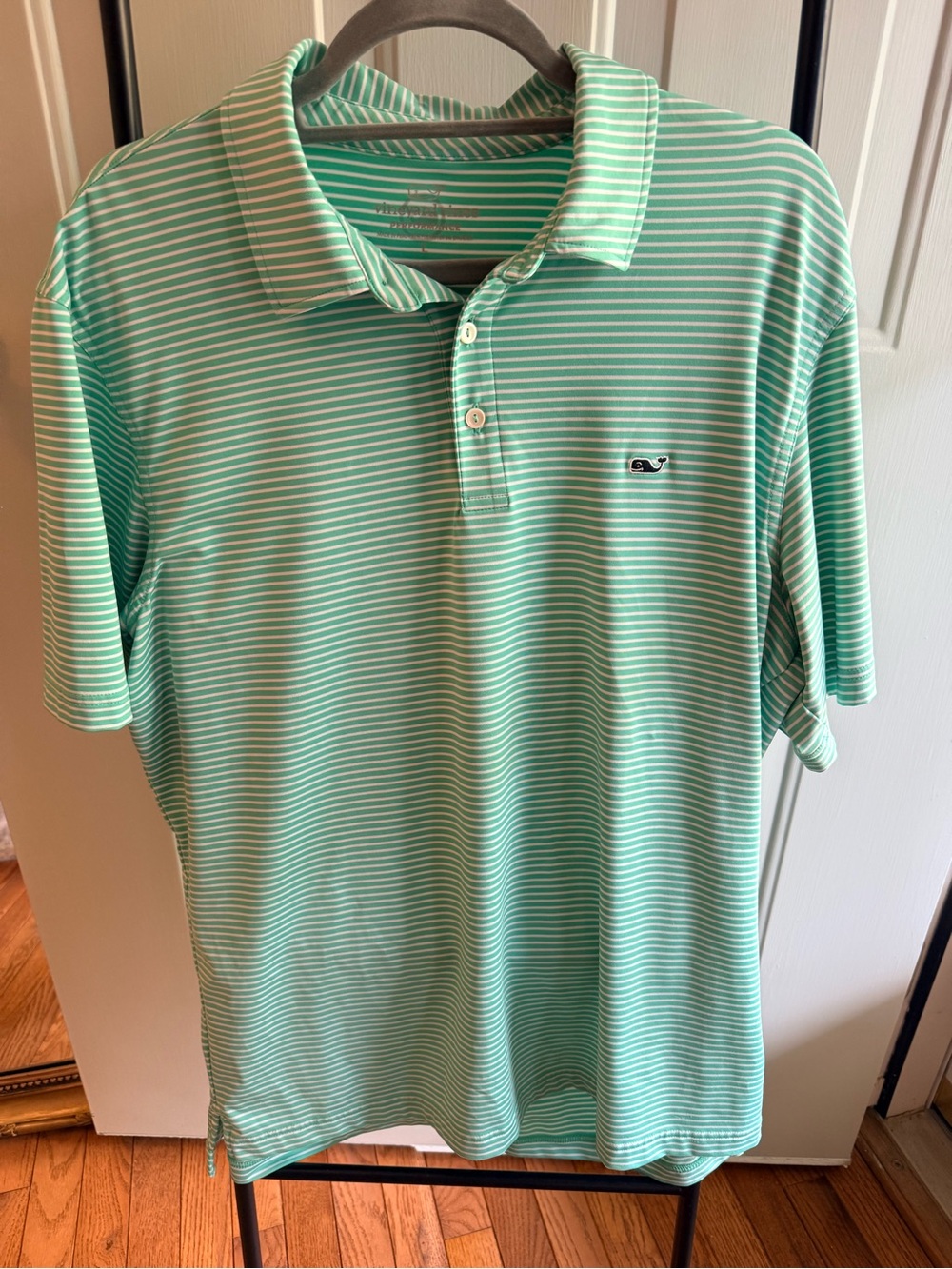 Vineyard Vines Men's Striped Polo Shirt in Mint Green